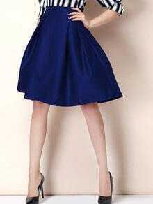 Zipper Flare Blue Skirt