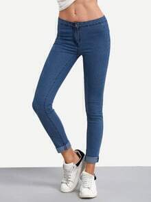 Blue High Waist Denim Slim Pant