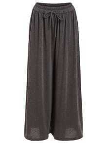Drawstring Waist Wide Leg Jersey Pants