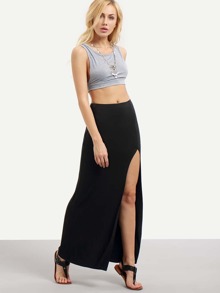 Black Split Maxi Skirt