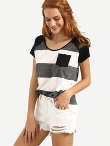 Multicolor Striped Short Sleeve T-shirt