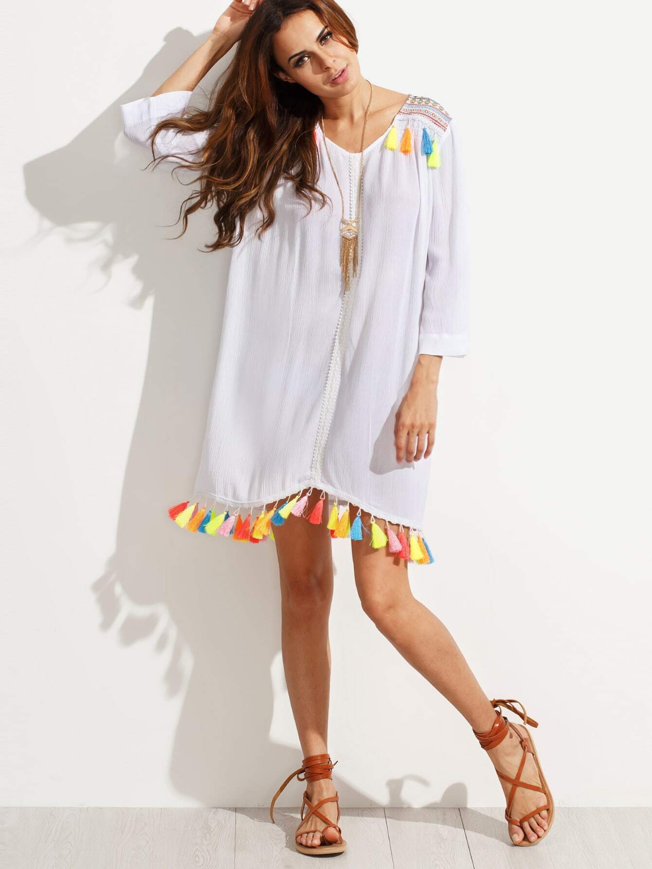 White Embroidered Dress