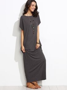Heather Grey Batwing Cocoon Maxi Dress
