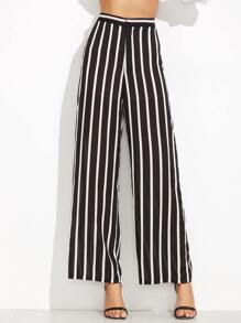 Black Vertical Striped Wide Leg Pants
