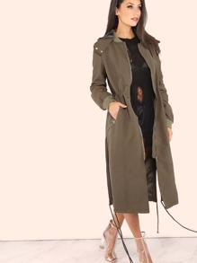 Longline Anorak Bomber Jacket GREEN