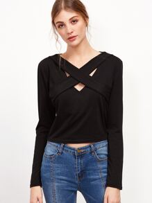 Crisscross Front Crop T-shirt