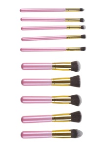 10PCS Pink Professional Makeup Brush Set