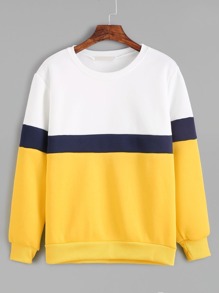 Color Block Long Sleeve Sweatshirt