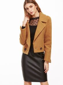 Khaki Drop Shoulder Coat With Pockets