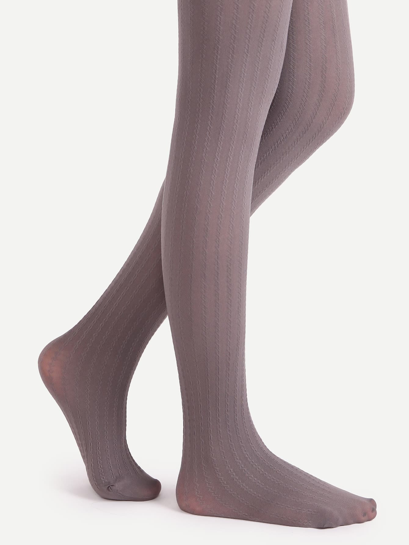 Grey High Stretch Textured Pantyhose Stockings EmmaClothWomen Fast