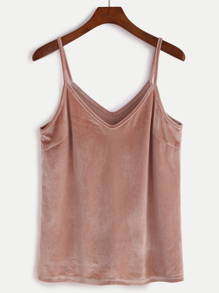 Pink Velvet Cami Top
