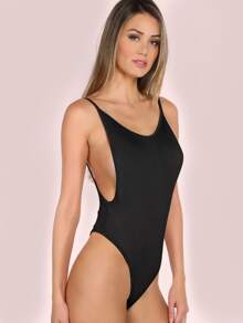 Black Scoop Back Cami Bodysuit