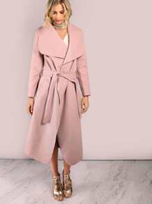 Lightweight Crepe Lapel Coat DUSTY PINK