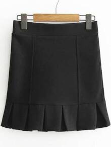 Black Ruffle Hem Cute Skirt