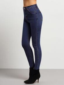 Navy Middle Waist Skinny Jeans
