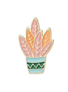 Orange Color  Enamel Plant Shape Big Brooches Jewelry