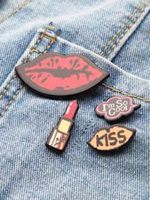 Red Lip Pin Set