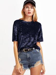 Short Sleeve Crushed Velvet T-shirt