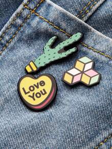 Cactus And Heart Shaped Pin Set