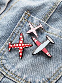 Red Aircraft Shaped Pin Set