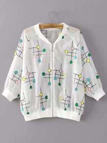 Lollipop Embroidery Sheer Jacket
