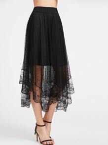 Sheer Dobby Mesh Overlay Skirt