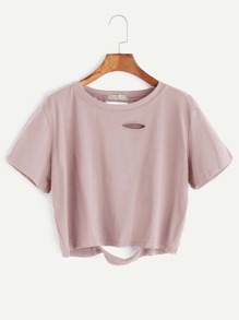 Distressed Crop Tee