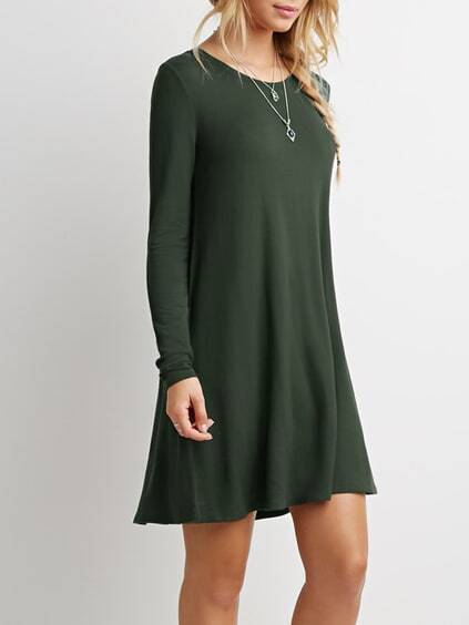 Dark Green Casual Dress