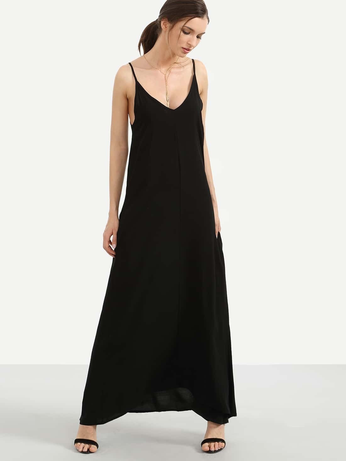 black cami maxi dress