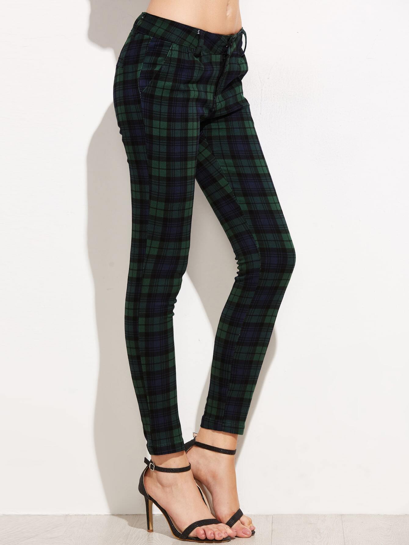 tartan plaid skinny pants