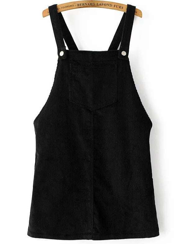 black corduroy overall dress